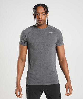 Gymshark Geo Seamless Muške T Shirts Sive Crne | HR 2395KOR